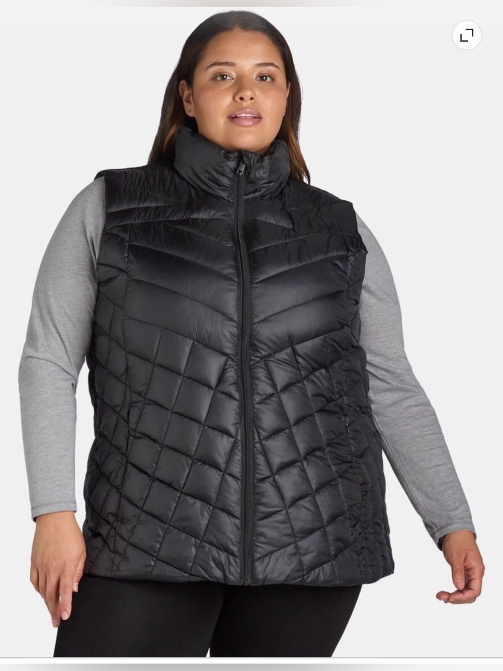 NWT Big Chill Women's Chevron Quilted Puffer Vest, Midweight, Sizes Plus-Size 2X